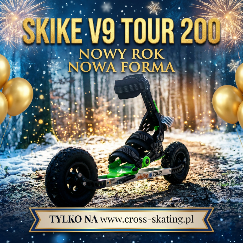 Skike V9 Tour 200 – nartorolki terenowe do jazdy stylem klasycznym i łyżwowym w trudnym terenie.